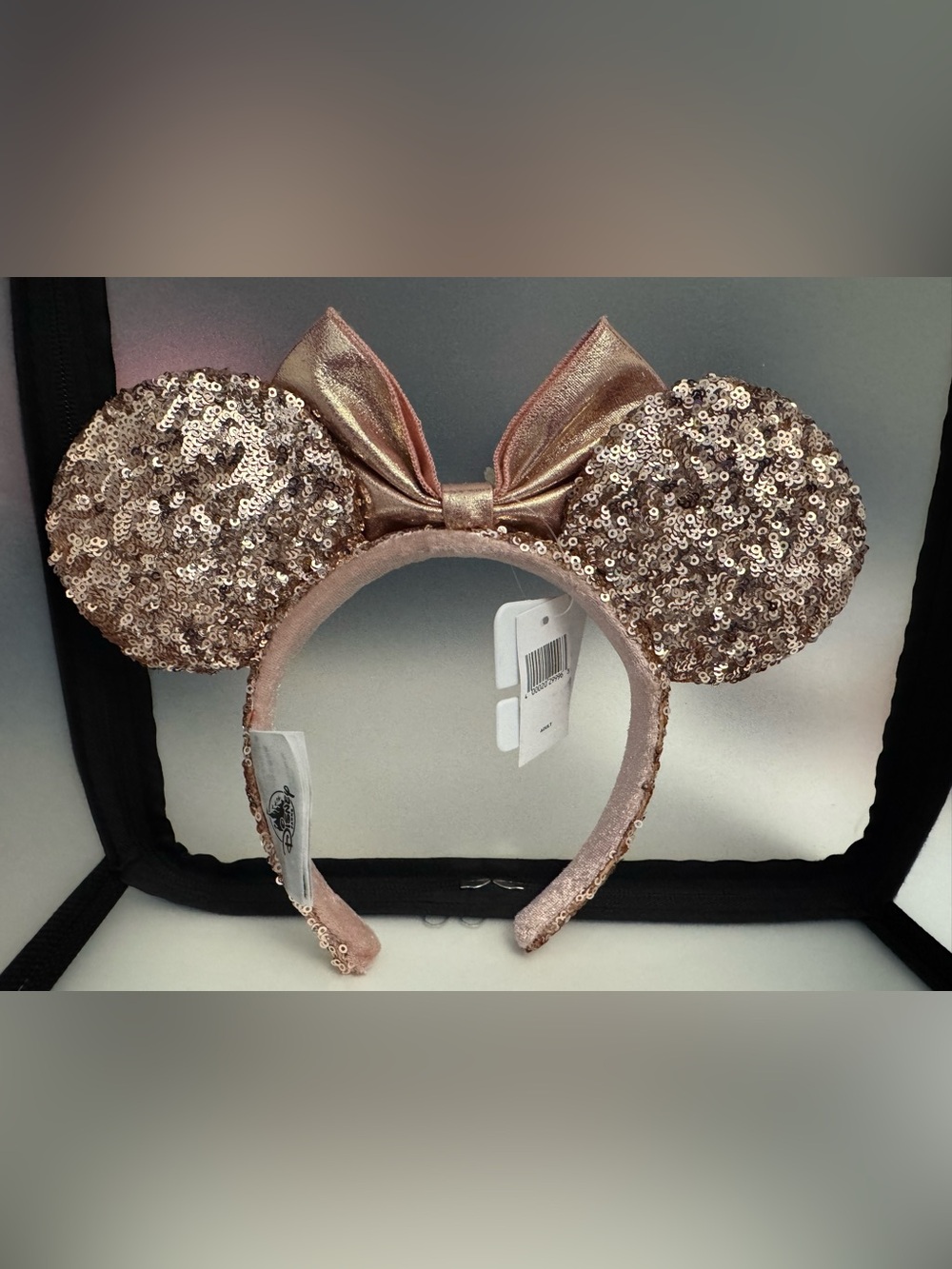 Disney Sequin Mouse Ear Headband with Metallic Bow - Rose Gold - Picture 2 of 2